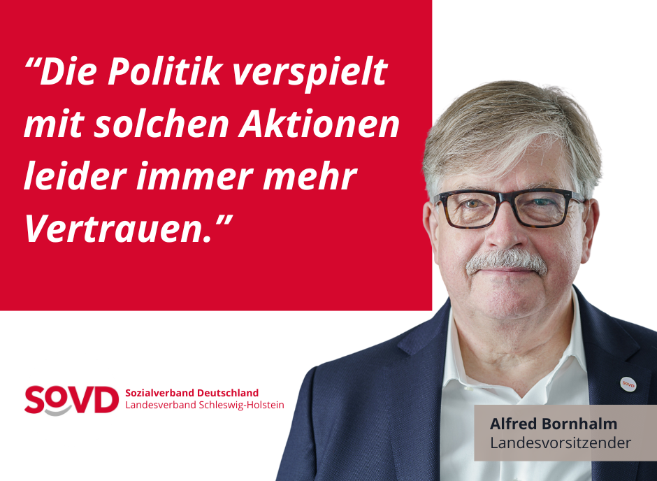 Alfred Bornhalm vom SoVD Schleswig-Holstein fordert: Keine ungerechten Pflegebeiträge für Rentner